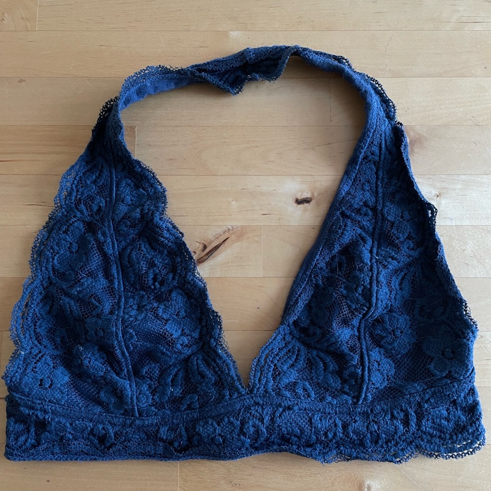 Urban Outfitters Navy Lace Halter Bralette